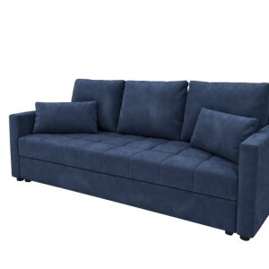 Sofa DOMINO rozkładana z funkcją spania Granatowy welur 1021443 Sofa DOMINO rozkładana z funkcją spania Granatowy welur 1021443
