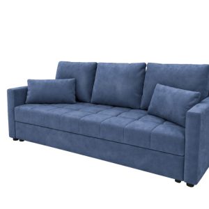 Sofa DOMINO rozkładana z funkcją spania Niebieski welur 838419 Sofa DOMINO rozkładana z funkcją spania Niebieski welur 838419