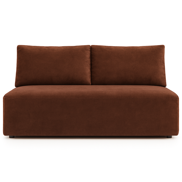 Sofa DUO z funkcją spania i pojemnikiem, tkanina Salvador, Ciemnobrązowy 781823