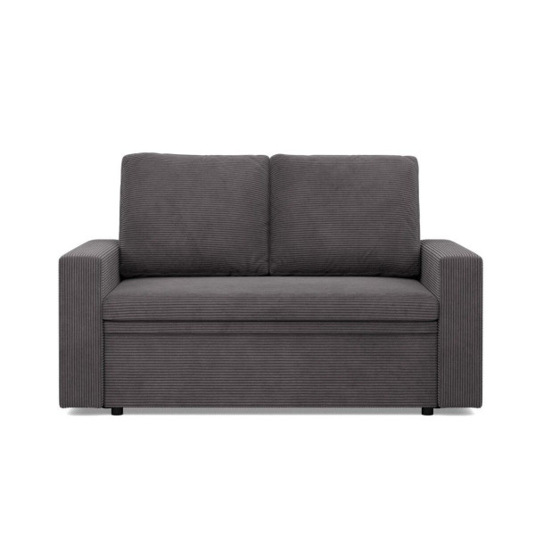 Sofa dwuosobowa, BLOM, sztruks, 148x87x90 cm, ciemny szary | TYLETEGOTU 773314