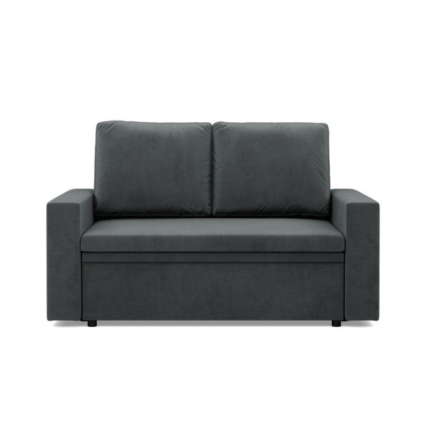 Sofa dwuosobowa, BLOM, velvet, 148x87x90 cm, ciemny szary | TYLETEGOTU 773310