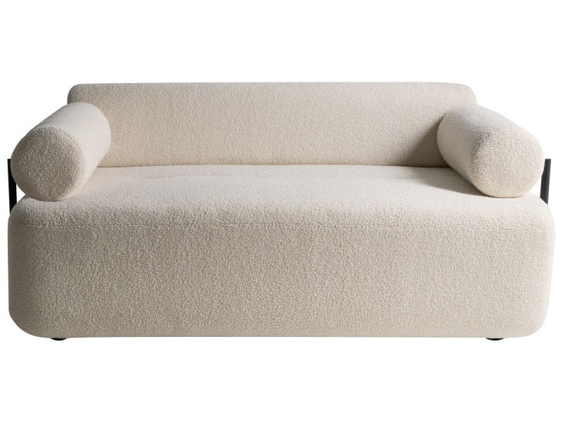Sofa dwuosobowa boucle baranek złamana biel 866711