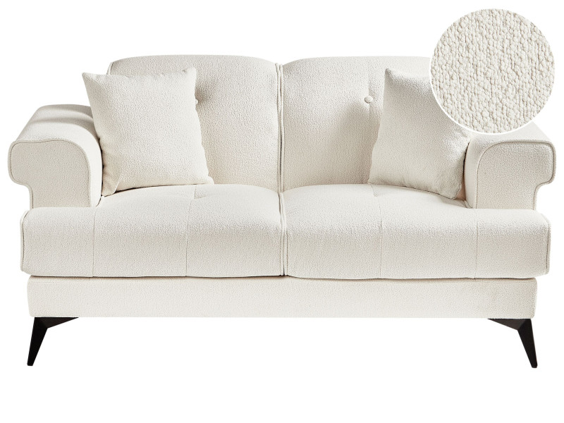 Sofa dwuosobowa boucle biała 413036