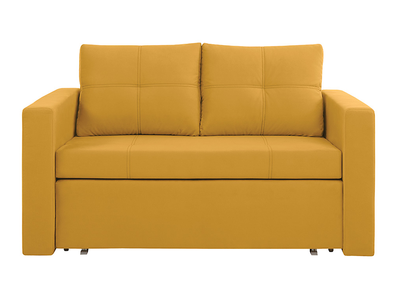 Sofa dwuosobowa Bunio III rozkładana z pojemnikiem żółta 273105