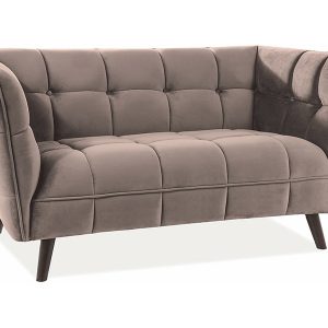 Sofa dwuosobowa Castello 2 welurowa pikowana beżowa 53830 Sofa dwuosobowa Castello 2 welurowa pikowana beżowa 53830