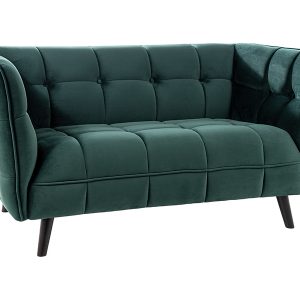 Sofa dwuosobowa Castello 2 welurowa pikowana zielona 53812 Sofa dwuosobowa Castello 2 welurowa pikowana zielona 53812