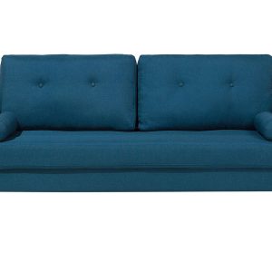 Sofa dwuosobowa ciemnoniebieska poduszki 191098 Sofa dwuosobowa ciemnoniebieska poduszki 191098