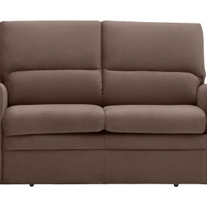 Sofa dwuosobowa Fulla rozkładana z pojemnikiem welurowa brązowa 52122