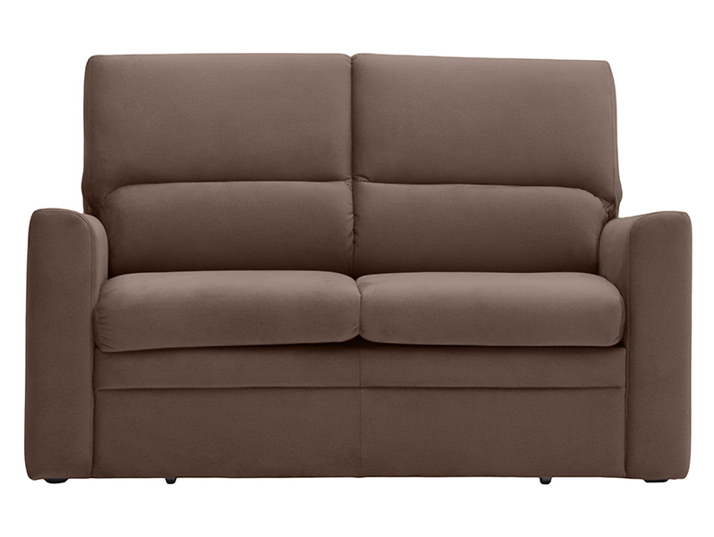 Sofa dwuosobowa Fulla rozkładana z pojemnikiem welurowa brązowa 52122