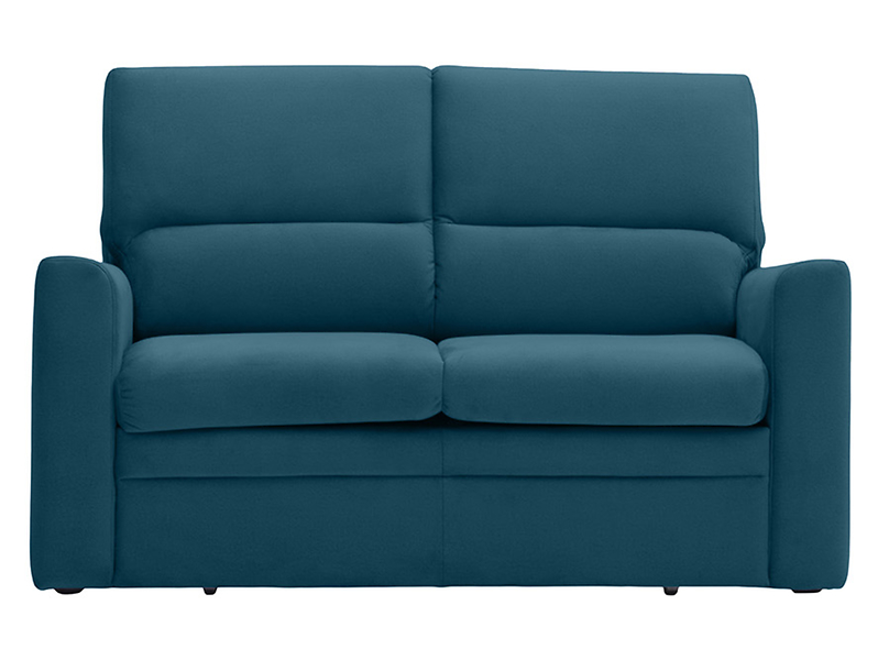 Sofa dwuosobowa Fulla rozkładana z pojemnikiem welurowa niebieska 52126