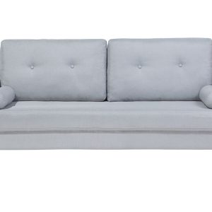 Sofa dwuosobowa jasnoszara z poduszkami 191077 Sofa dwuosobowa jasnoszara z poduszkami 191077