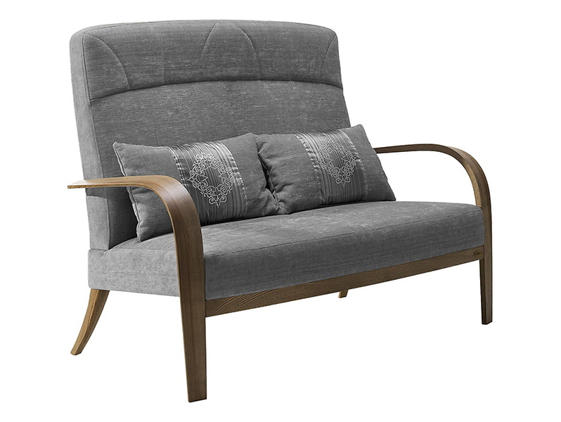 Sofa dwuosobowa Lagossa plecionka szara 43315