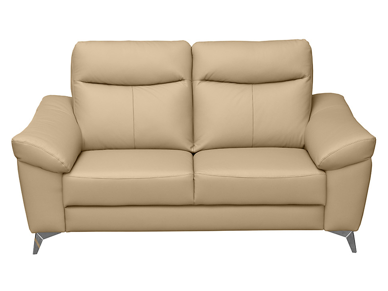 Sofa dwuosobowa Luna 2 nierozkładana skóra naturalna beżowa 43177