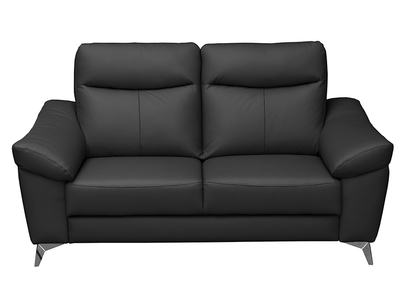 Sofa dwuosobowa Luna 2 nierozkładana skóra naturalna czarna 43181