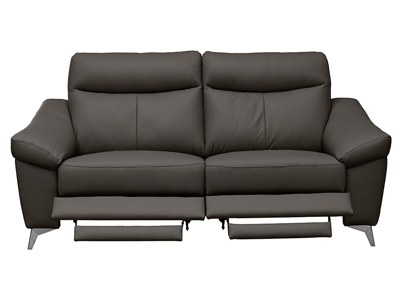 Sofa dwuosobowa Luna 2 z funkcją relaks skóra naturalna brązowa 43174