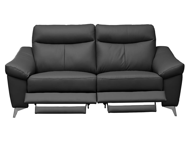 Sofa dwuosobowa Luna 2 z funkcją relaks skóra naturalna czarna 43182