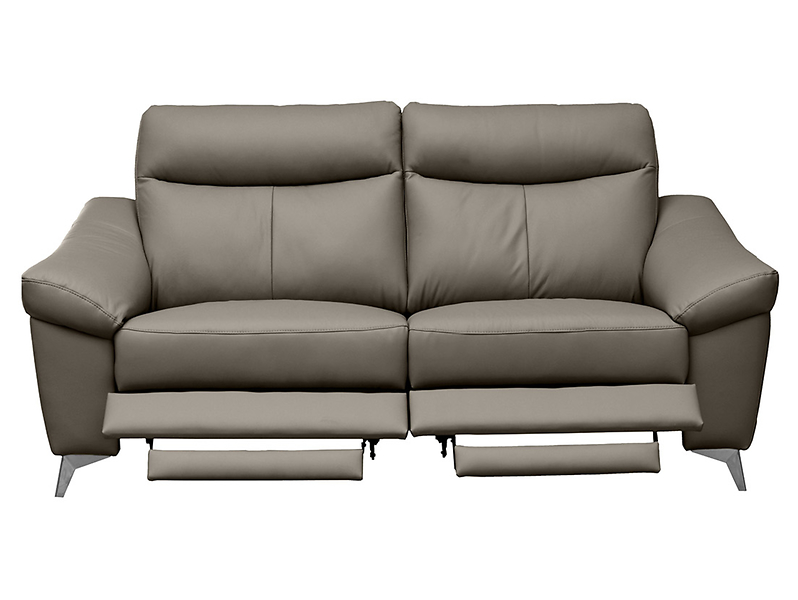 Sofa dwuosobowa Luna 2 z funkcją relaks skóra naturalna szara 43186
