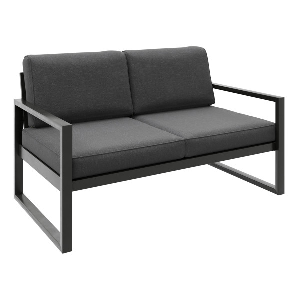 Sofa dwuosobowa ogrodowa STELLA ciemny szary – metalowy 1022627