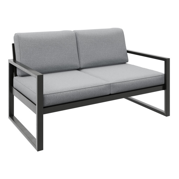 Sofa dwuosobowa ogrodowa STELLA jasny szary – metalowy, 1022611