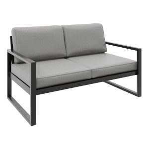 Sofa dwuosobowa ogrodowa STELLA szary – metalowy, wodoodporny na taras 1022613 Sofa dwuosobowa ogrodowa STELLA szary – metalowy, wodoodporny na taras 1022613