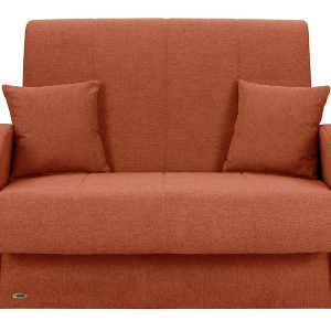 Sofa dwuosobowa Poli rozkładana z pojemnikiem brązowa 485977