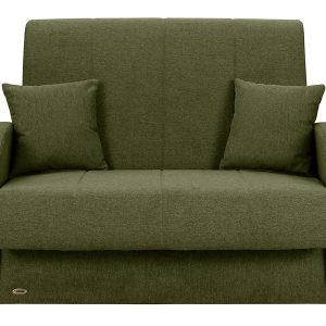 Sofa dwuosobowa Poli rozkładana z pojemnikiem zielona 485976