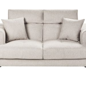 Sofa dwuosobowa tapicerowana beżowoszara 395442 Sofa dwuosobowa tapicerowana beżowoszara 395442