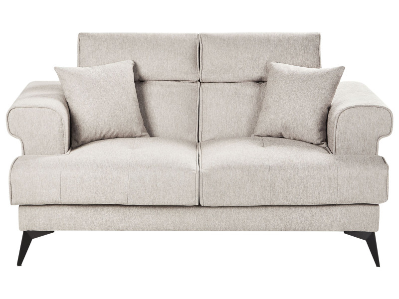 Sofa dwuosobowa tapicerowana beżowoszara 395442