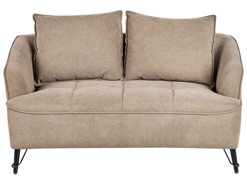 Sofa dwuosobowa tapicerowana brązowa 430536
