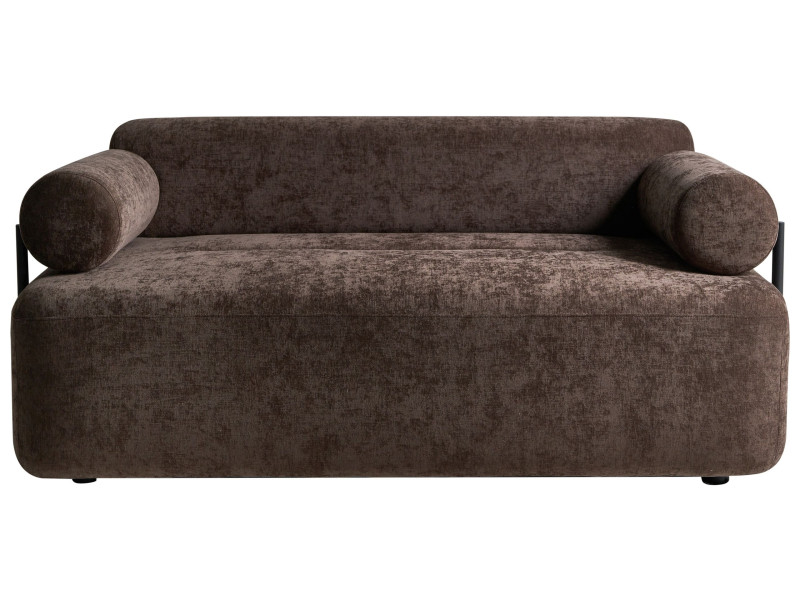 Sofa dwuosobowa tapicerowana ciemnobrązowa 866694