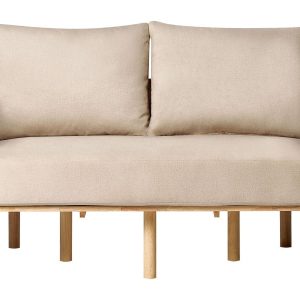 Sofa dwuosobowa tapicerowana materiałowa beżowa 451683 Sofa dwuosobowa tapicerowana materiałowa beżowa 451683