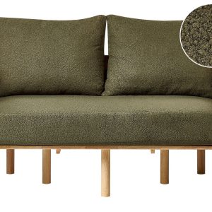 Sofa dwuosobowa tapicerowana materiałowa zielona 451682 Sofa dwuosobowa tapicerowana materiałowa zielona 451682