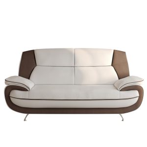 Sofa dwuosobowa, tkanina Kronos, biało-brązowa, Palermo 955620 Sofa dwuosobowa, tkanina Kronos, biało-brązowa, Palermo 955620