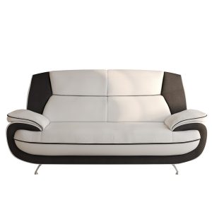 Sofa dwuosobowa, tkanina Kronos, biało-czarna, Palermo 955642 Sofa dwuosobowa, tkanina Kronos, biało-czarna, Palermo 955642