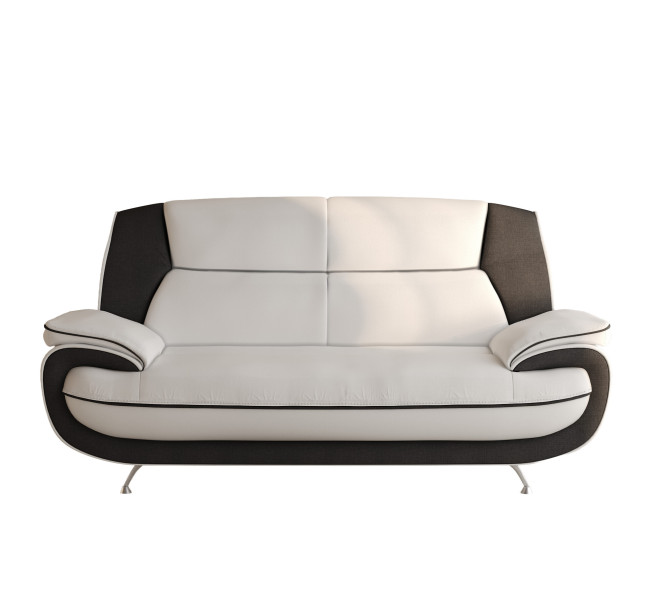 Sofa dwuosobowa, tkanina Kronos, biało-czarna, Palermo 955642