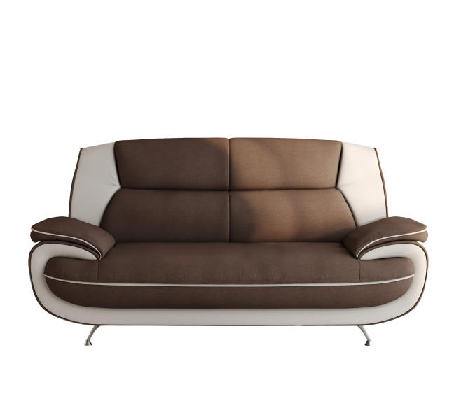 Sofa dwuosobowa, tkanina Kronos, brązowo-biała, Palermo 951094