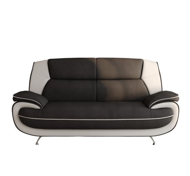 Sofa dwuosobowa, tkanina Kronos, czarno-biała, Palermo 955621