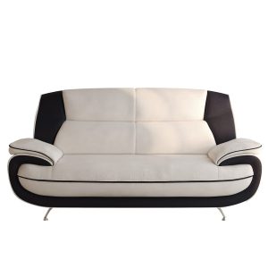 Sofa dwuosobowa, tkanina Soft, biało-czarna, Palermo 955622 Sofa dwuosobowa, tkanina Soft, biało-czarna, Palermo 955622