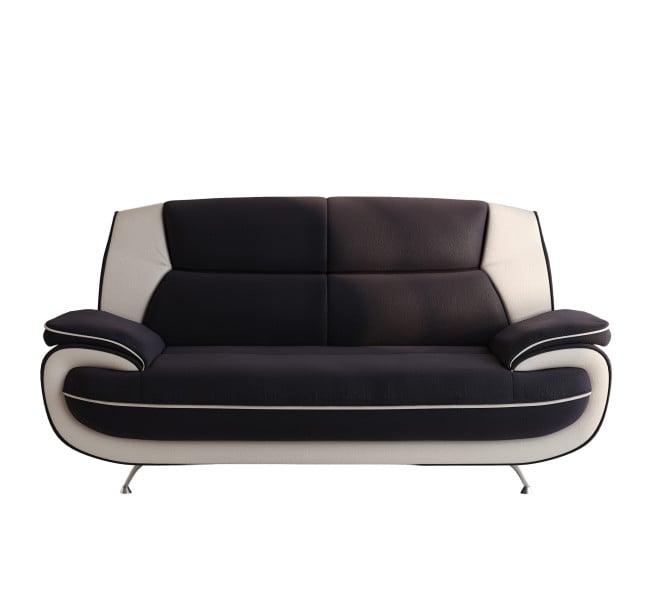 Sofa dwuosobowa, tkanina Soft, czarno-biała, Palermo 955624