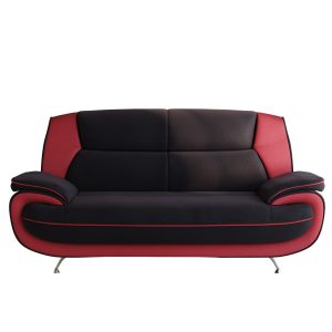 Sofa dwuosobowa, tkanina Soft, czarno-czerwona, Palermo 955634 Sofa dwuosobowa, tkanina Soft, czarno-czerwona, Palermo 955634
