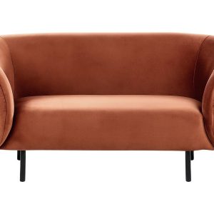 Sofa dwuosobowa welurowa pomarańczowa 451626