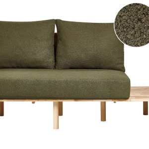 Sofa dwuosobowa zielona ze składanym stolikiem 447988 Sofa dwuosobowa zielona ze składanym stolikiem 447988