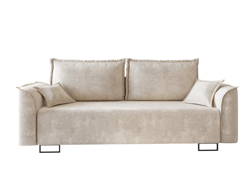 Sofa EMMA beżowa funkcja spania sprężyny 927940