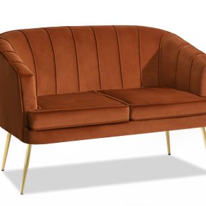 Sofa Estel Miedziany Welur, Podstawa Złoty 345602 Sofa Estel Miedziany Welur, Podstawa Złoty 345602