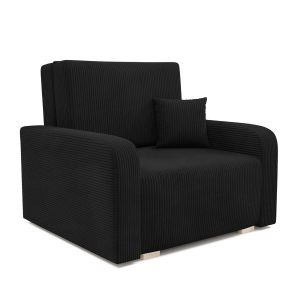 Sofa fotel rozkładany Amerykanka Tessa I Poso 135 sztruks czarny 655947 Sofa fotel rozkładany Amerykanka Tessa I Poso 135 sztruks czarny 655947