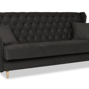 Sofa funkcją spania WELUR wersalka uszak kanapa czarna GAJA 316008 Sofa funkcją spania WELUR wersalka uszak kanapa czarna GAJA 316008