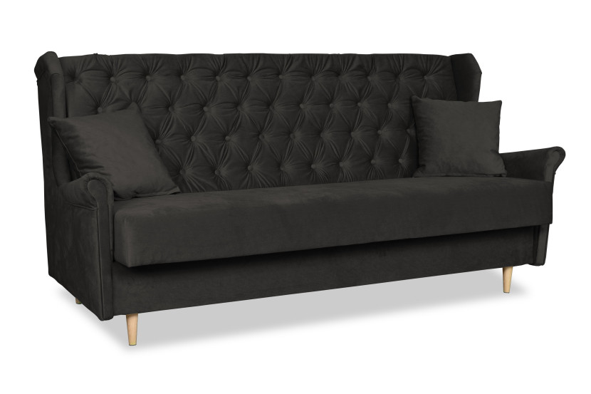 Sofa funkcją spania WELUR wersalka uszak kanapa czarna GAJA 316008