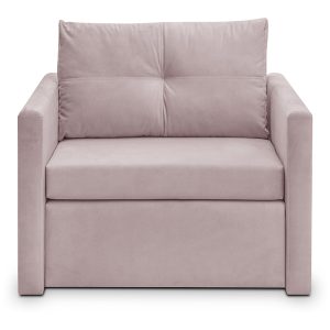 Sofa jednoosobowa Bunio rozkładana z pojemnikiem różowa 303159