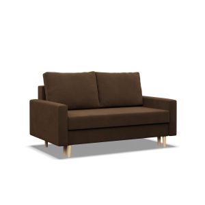 Sofa kanapa 2-osobowa na nóżkach z funkcją rozkładania BRĄZOWA 285648