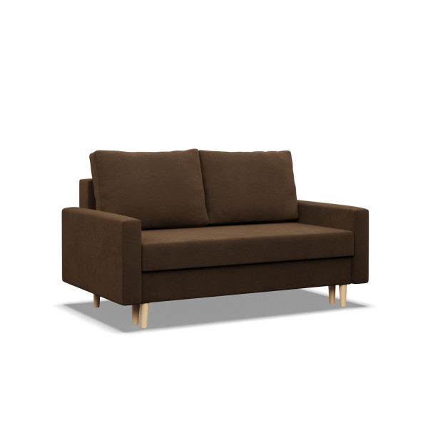 Sofa kanapa 2-osobowa na nóżkach z funkcją rozkładania BRĄZOWA 285648